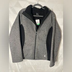 Gray Turtleneck Sweater with Marled Texture